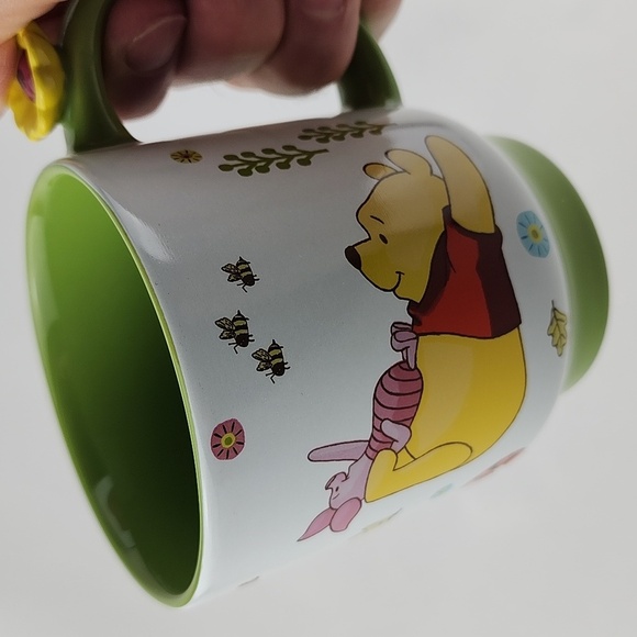 Disney Winnie The Pooh Mug & Friends Green White 3D Scupted Flower 🌼 - Picture 9 of 11